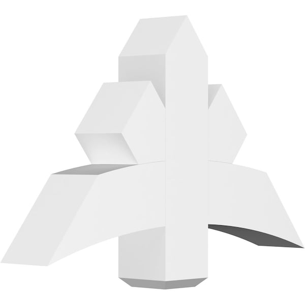 Ekena Millwork Alberta Architectural Grade PVC Gable Bracket, 36"W x 22 1/2"H x 6"D x 6"F, 15/12 Pitch GBP036X23X0606ALB00 - main